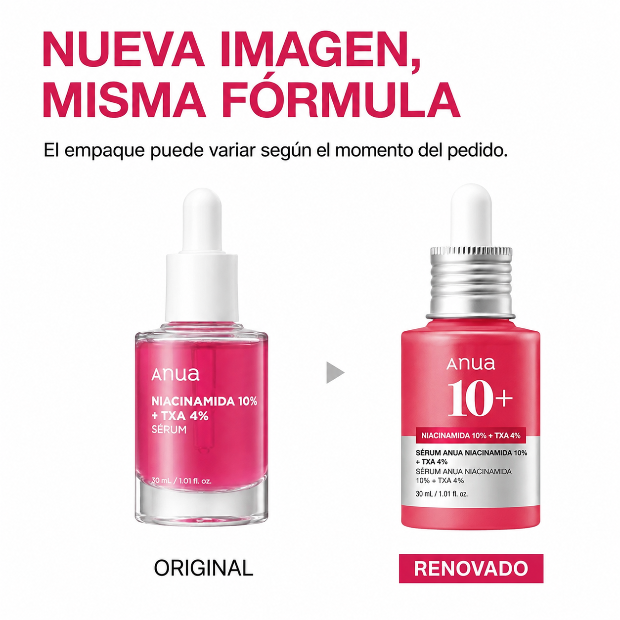 SÉRUM CORRECTOR DE MANCHAS ANUA 10+ (Niacinamida 10% + TXA 4%)